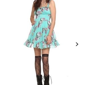 Teal skull summer dress